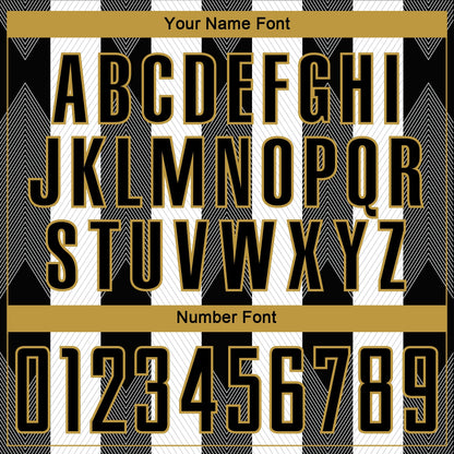 Custom Black Old Gold-White Line Sublimation Soccer Uniform Jersey - Sky-Custom