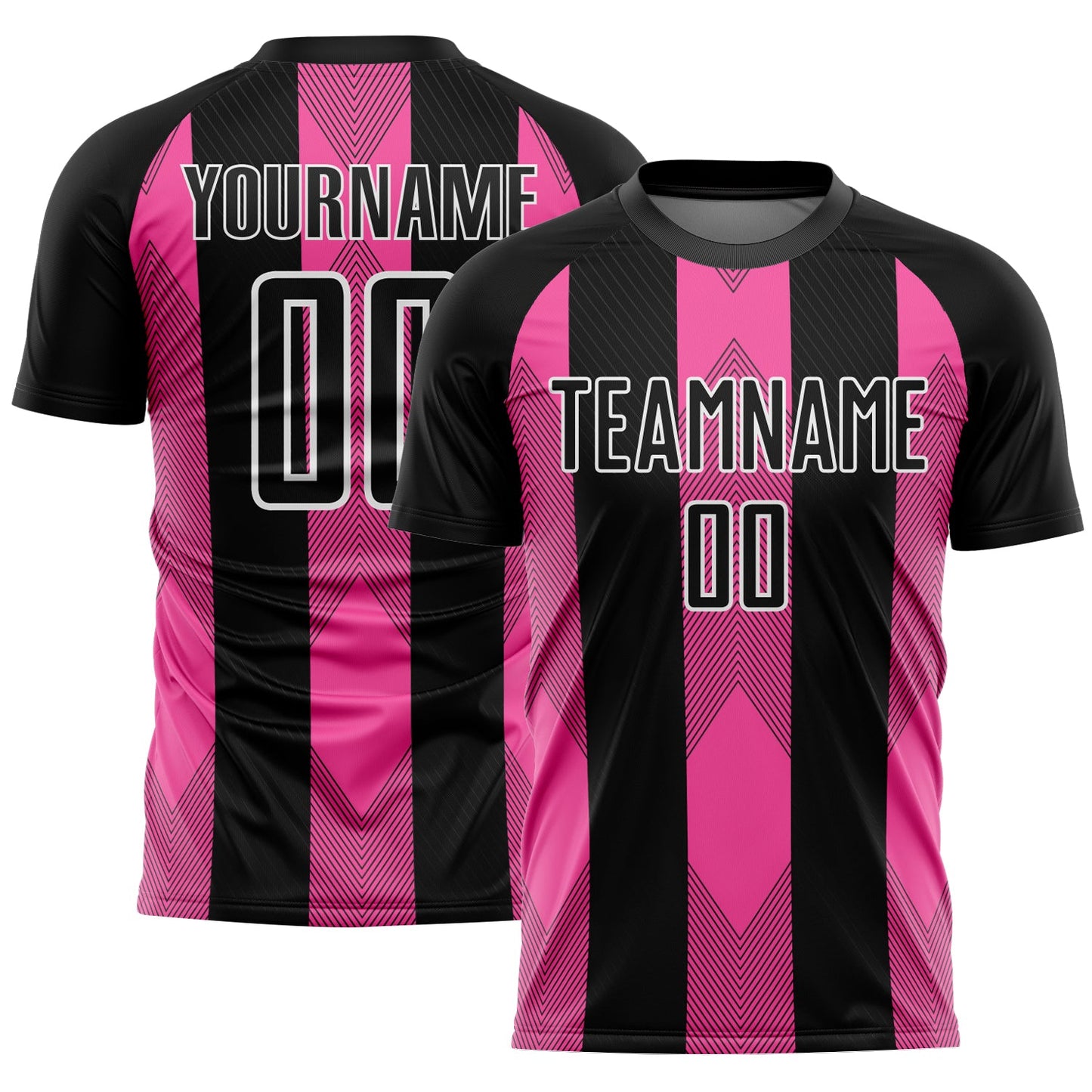 Custom Black Pink-White Line Sublimation Soccer Uniform Jersey - Sky-Custom