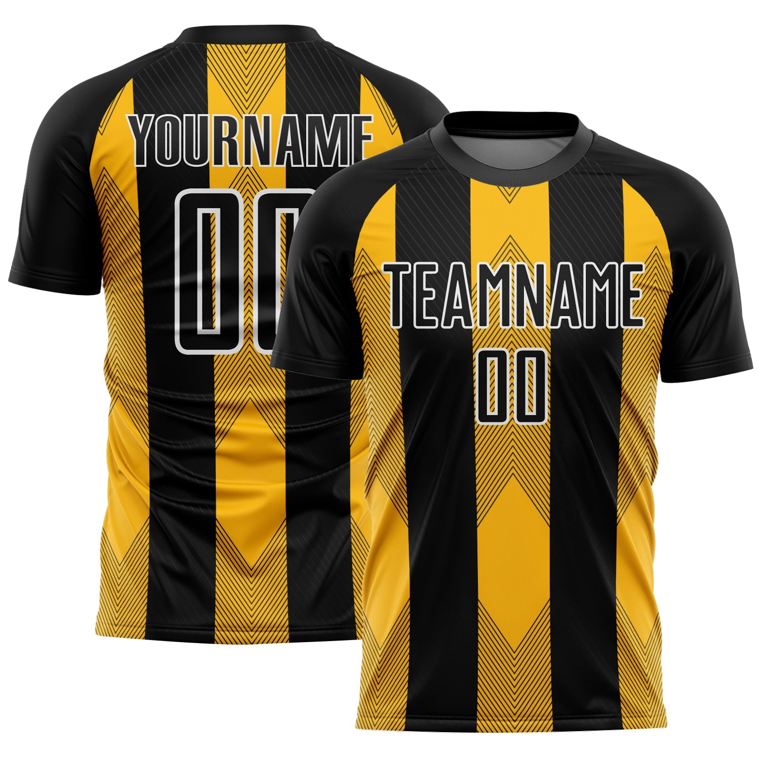 Custom Black Gold-White Line Sublimation Soccer Uniform Jersey - Sky-Custom