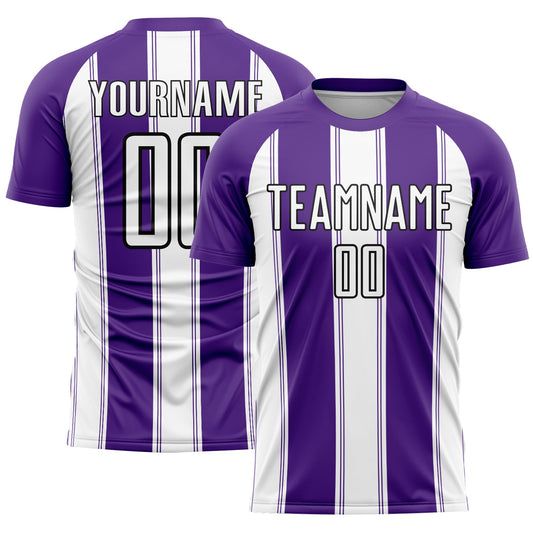 Custom Purple White-Black Line Sublimation Soccer Uniform Jersey - Sky-Custom