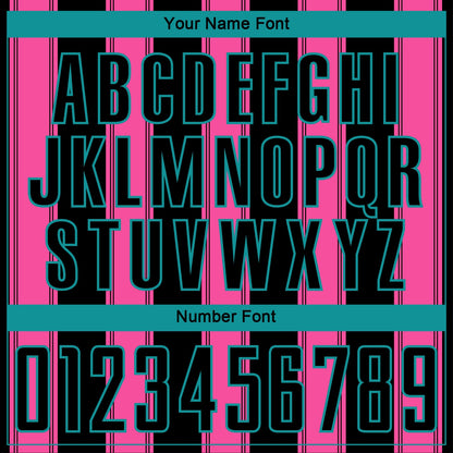Custom Black Pink-Teal Line Sublimation Soccer Uniform Jersey - Sky-Custom