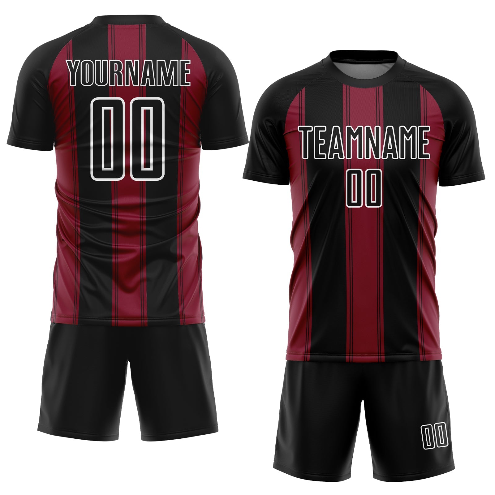 Custom Black Crimson-White Line Sublimation Soccer Uniform Jersey - Sky-Custom