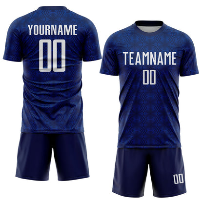 Custom Navy White-Royal Geometric Shapes Sublimation Soccer Uniform Jersey - Sky-Custom