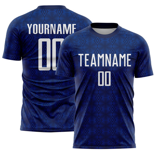 Custom Navy White-Royal Geometric Shapes Sublimation Soccer Uniform Jersey - Sky-Custom