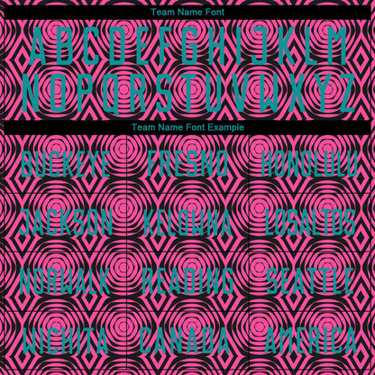 Custom Pink Teal-Black Geometric Shapes Sublimation Soccer Uniform Jersey - Sky-Custom