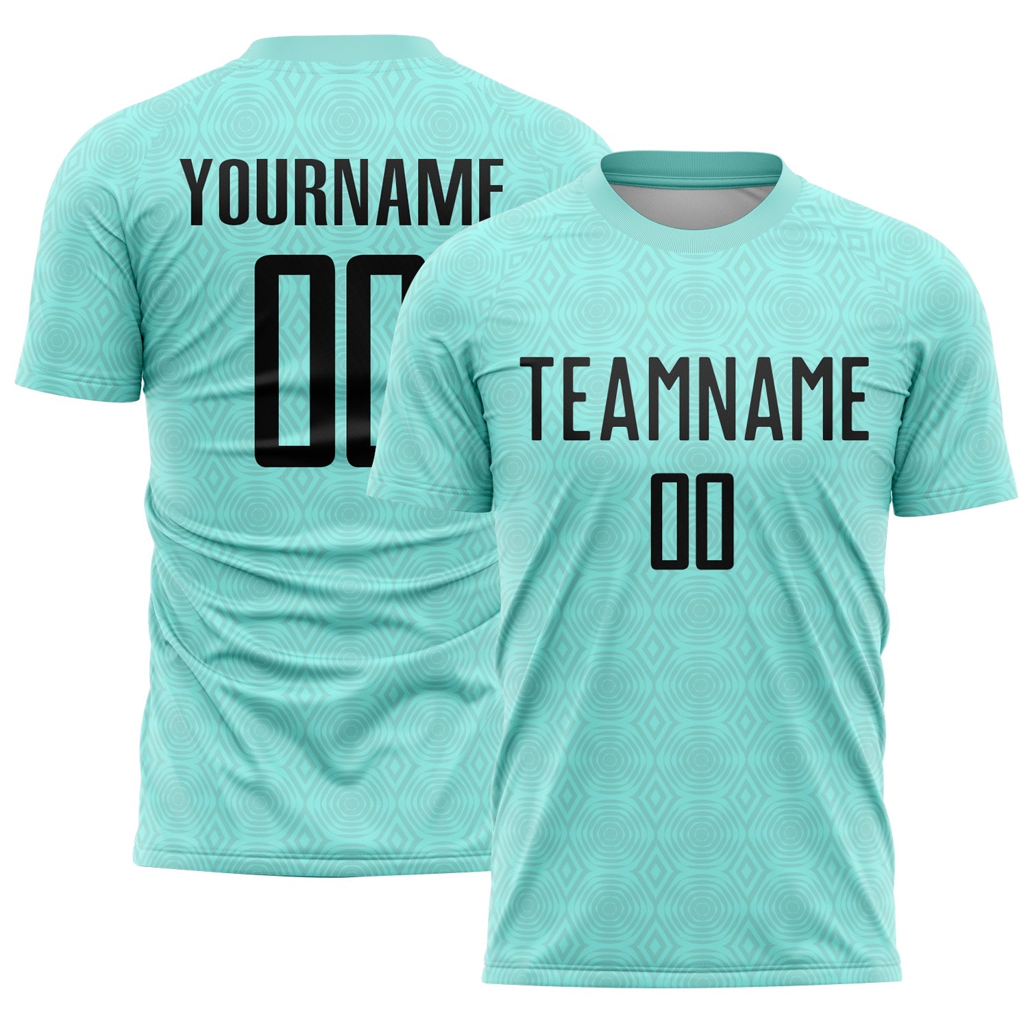 Custom Ice Blue Black Geometric Shapes Sublimation Soccer Uniform Jersey - Sky-Custom