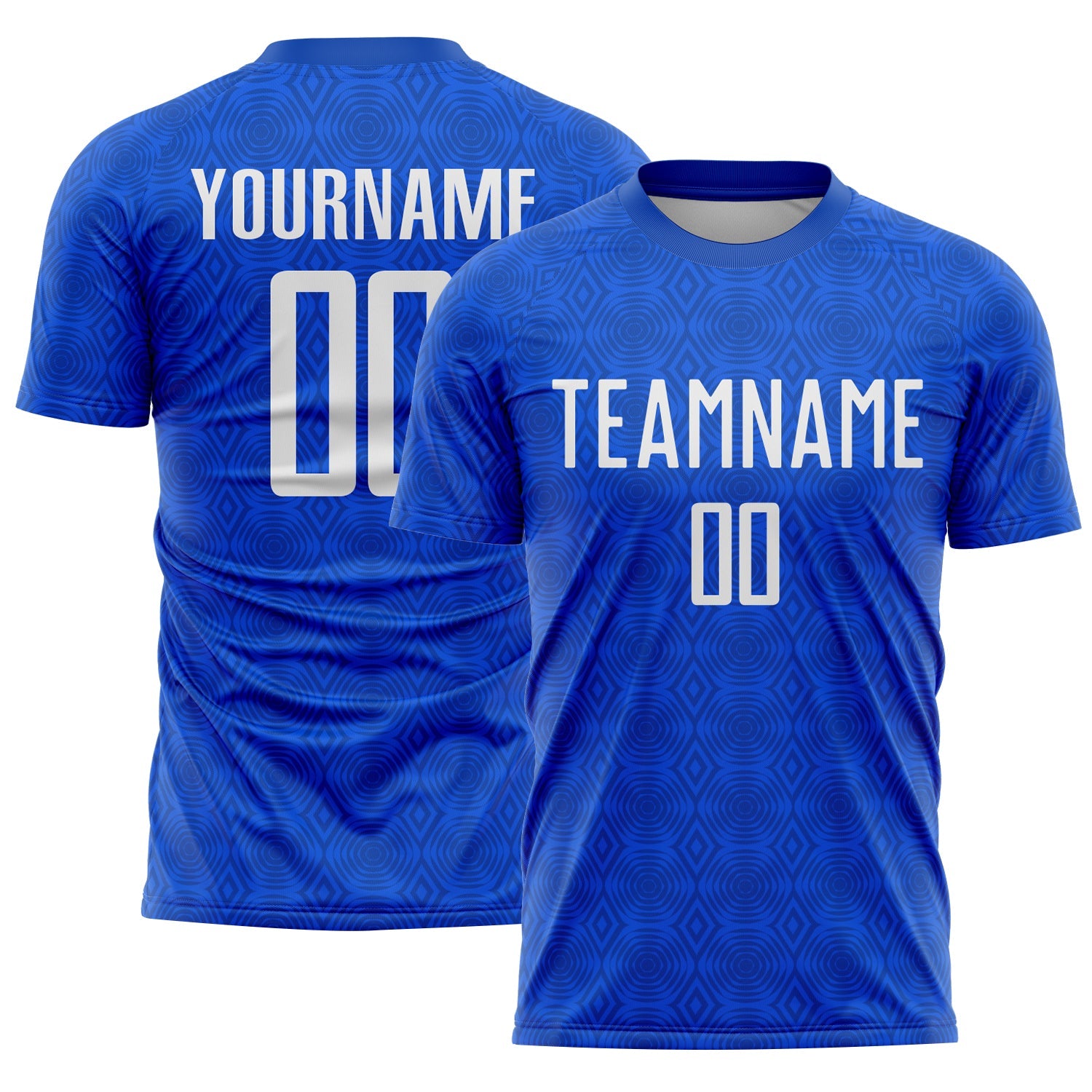 Custom Thunder Blue Black Geometric Shapes Sublimation Soccer Uniform Jersey - Sky-Custom