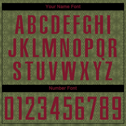 Custom Olive Crimson Geometric Shapes Sublimation Salute To Service Soccer Uniform Jersey - Sky-Custom