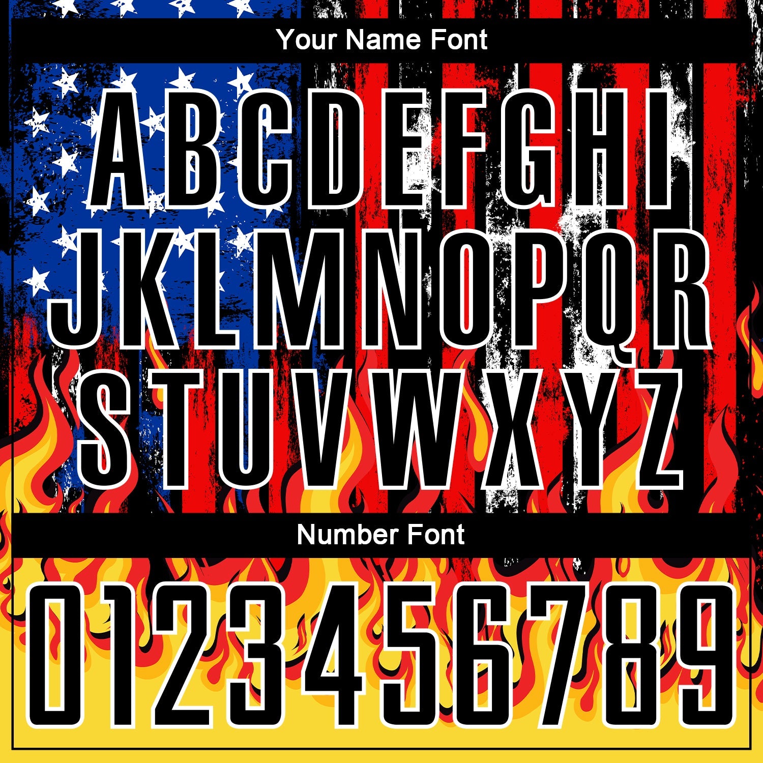 Custom Black Red Royal-Gold American Flag Flame Sublimation Soccer Uniform Jersey - Sky-Custom