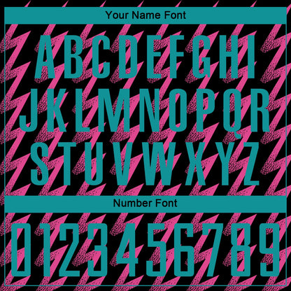 Custom Black Teal-Pink Zigzag Shape Sublimation Soccer Uniform Jersey - Sky-Custom