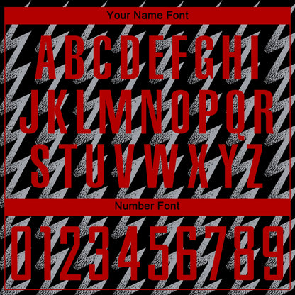 Custom Black Red-Gray Zigzag Shape Sublimation Soccer Uniform Jersey - Sky-Custom
