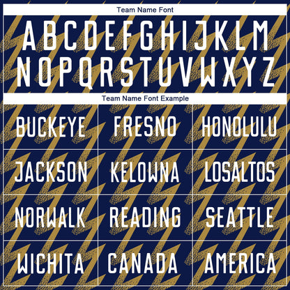 Custom Navy White-Old Gold Zigzag Shape Sublimation Soccer Uniform Jersey - Sky-Custom