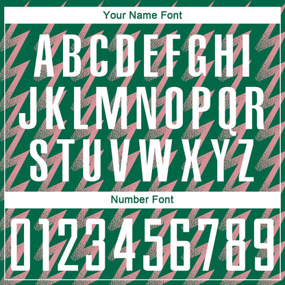 Custom Kelly Green White-Medium Pink Zigzag Shape Sublimation Soccer Uniform Jersey - Sky-Custom