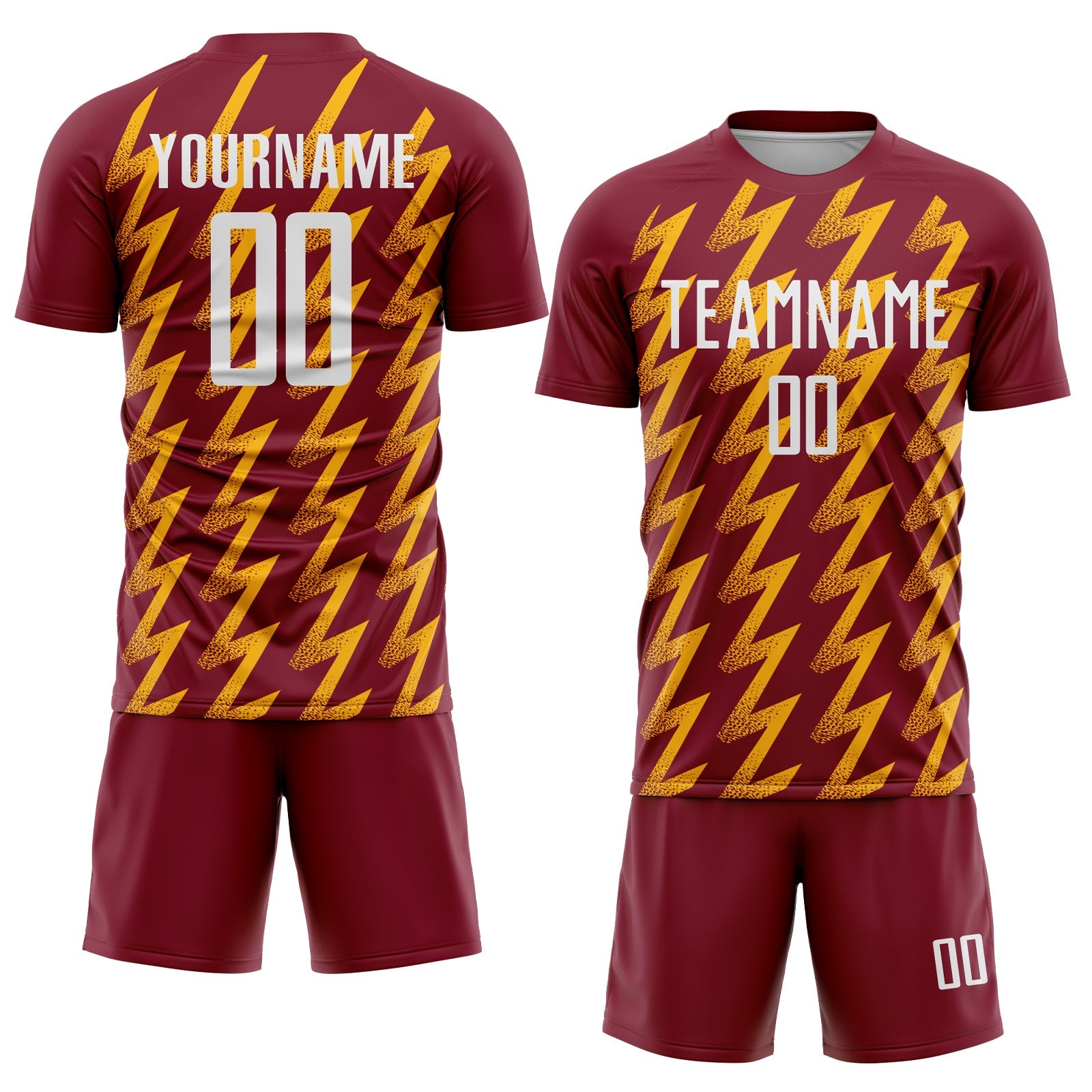 Custom Crimson White-Gold Zigzag Shape Sublimation Soccer Uniform Jersey - Sky-Custom