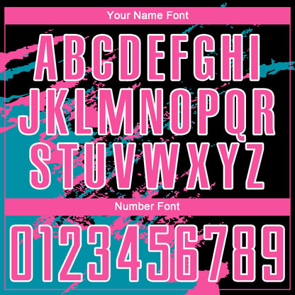 Custom Black Pink-Teal Abstract Fragment Art Splash Sublimation Soccer Uniform Jersey - Sky-Custom