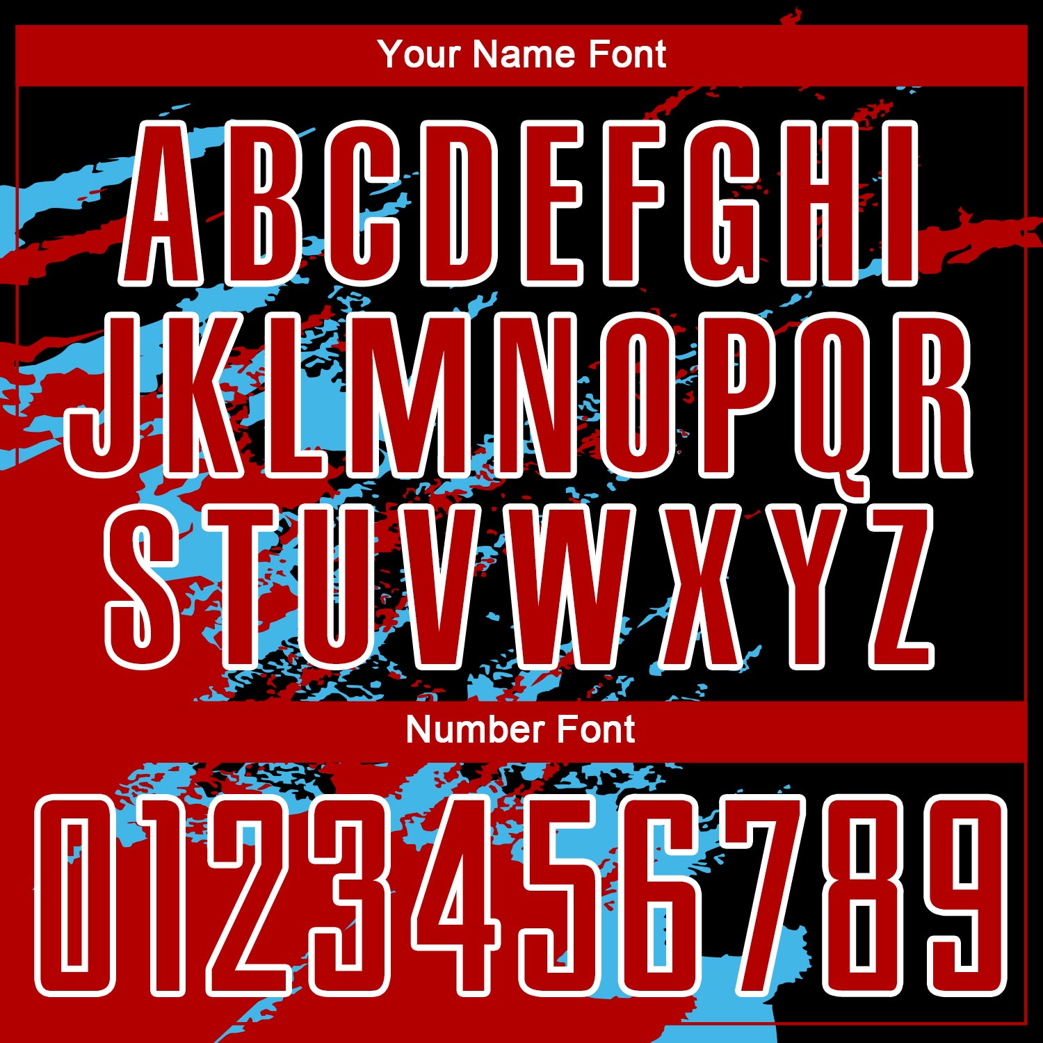 Custom Black Red-Sky Blue Abstract Fragment Art Splash Sublimation Soccer Uniform Jersey - Sky-Custom