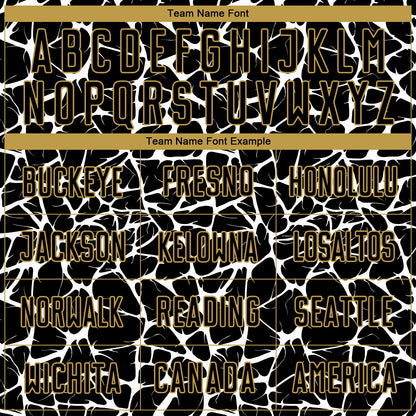 Custom Black White-Old Gold Abstract Network Splash Sublimation Soccer Uniform Jersey - Sky-Custom