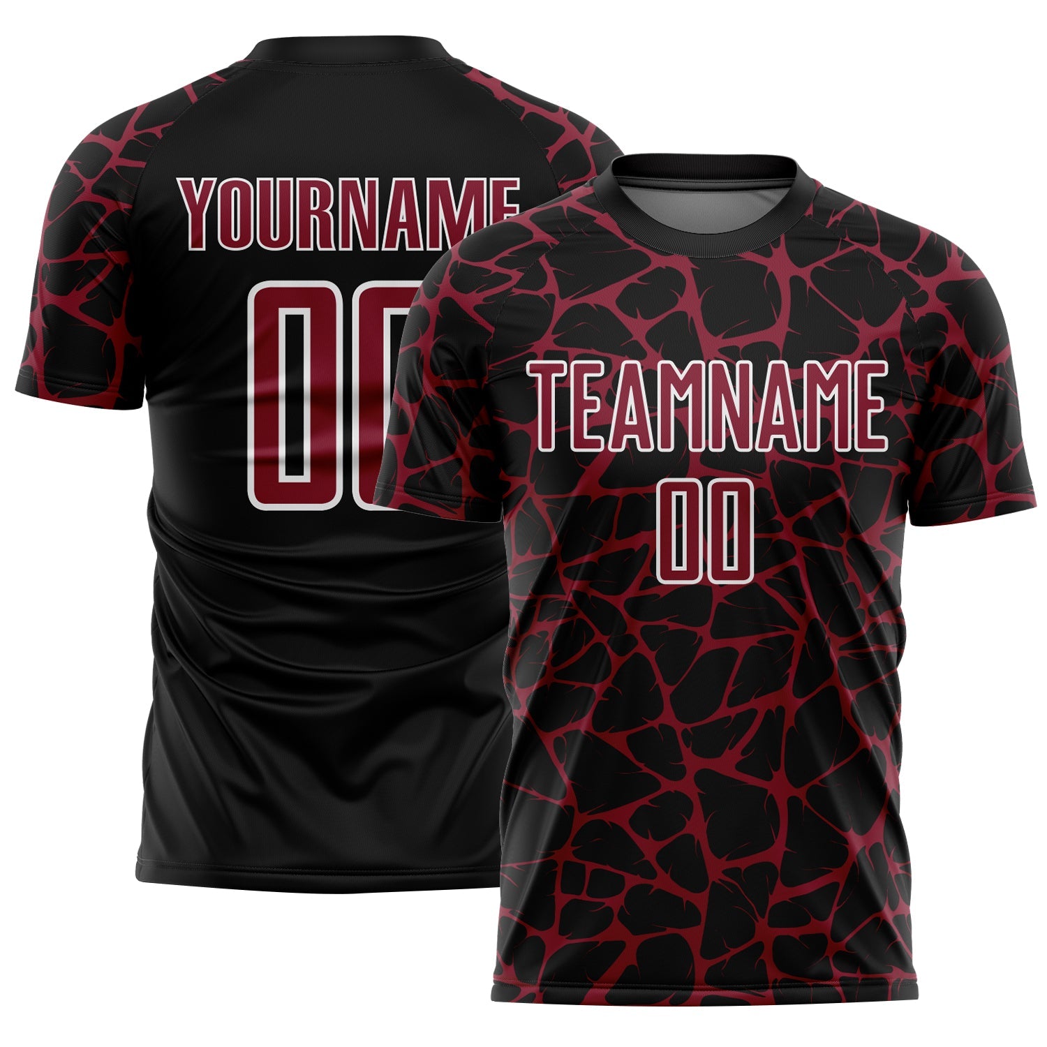 Custom Black Crimson-White Abstract Network Splash Sublimation Soccer Uniform Jersey - Sky-Custom