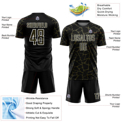 Custom Black Olive-White Abstract Network Splash Sublimation Soccer Uniform Jersey - Sky-Custom