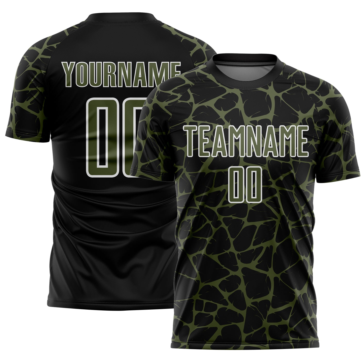 Custom Black Olive-White Abstract Network Splash Sublimation Soccer Uniform Jersey - Sky-Custom