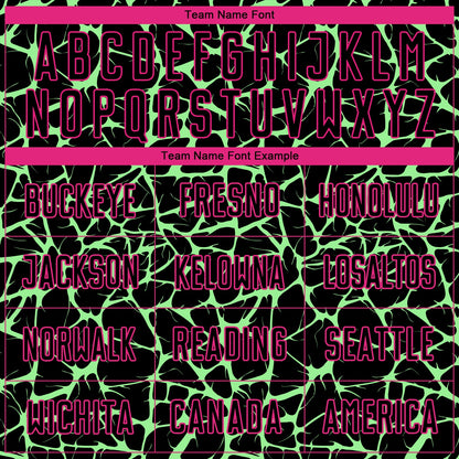 Custom Black Pea Green-Hot Pink Abstract Network Splash Sublimation Soccer Uniform Jersey - Sky-Custom