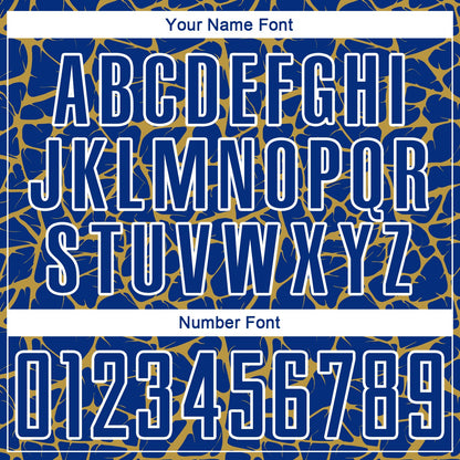 Custom Royal Old Gold-White Abstract Network Splash Sublimation Soccer Uniform Jersey - Sky-Custom