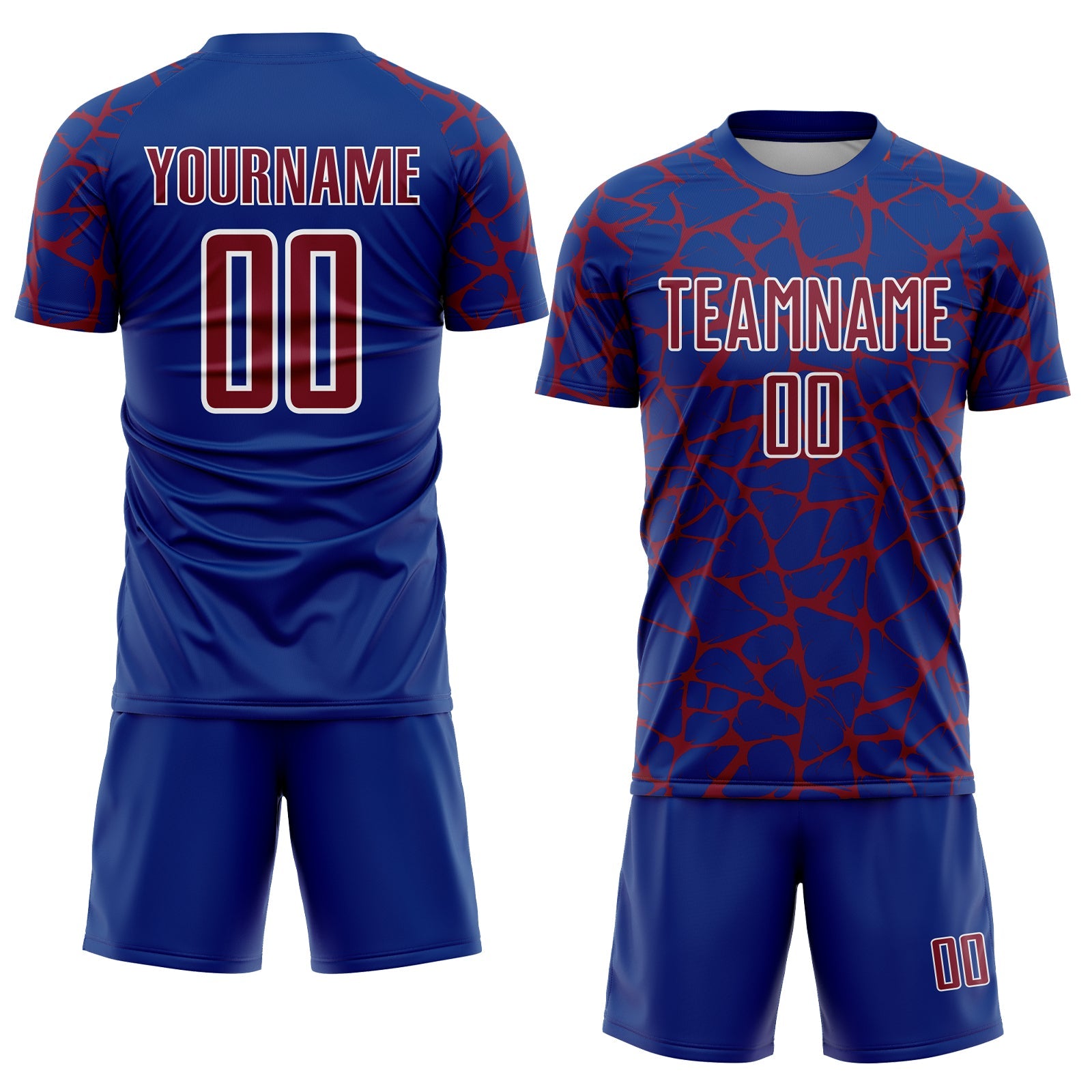 Custom Royal Crimson-White Abstract Network Splash Sublimation Soccer Uniform Jersey - Sky-Custom
