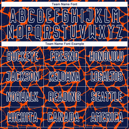 Custom Navy Orange-White Abstract Network Splash Sublimation Soccer Uniform Jersey - Sky-Custom