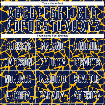 Custom Navy Gold-White Abstract Network Splash Sublimation Soccer Uniform Jersey - Sky-Custom