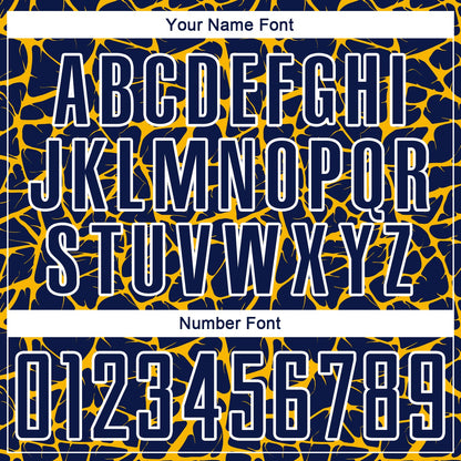 Custom Navy Gold-White Abstract Network Splash Sublimation Soccer Uniform Jersey - Sky-Custom