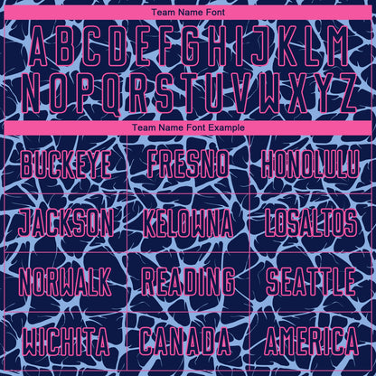 Custom Navy Light Blue-Pink Abstract Network Splash Sublimation Soccer Uniform Jersey - Sky-Custom
