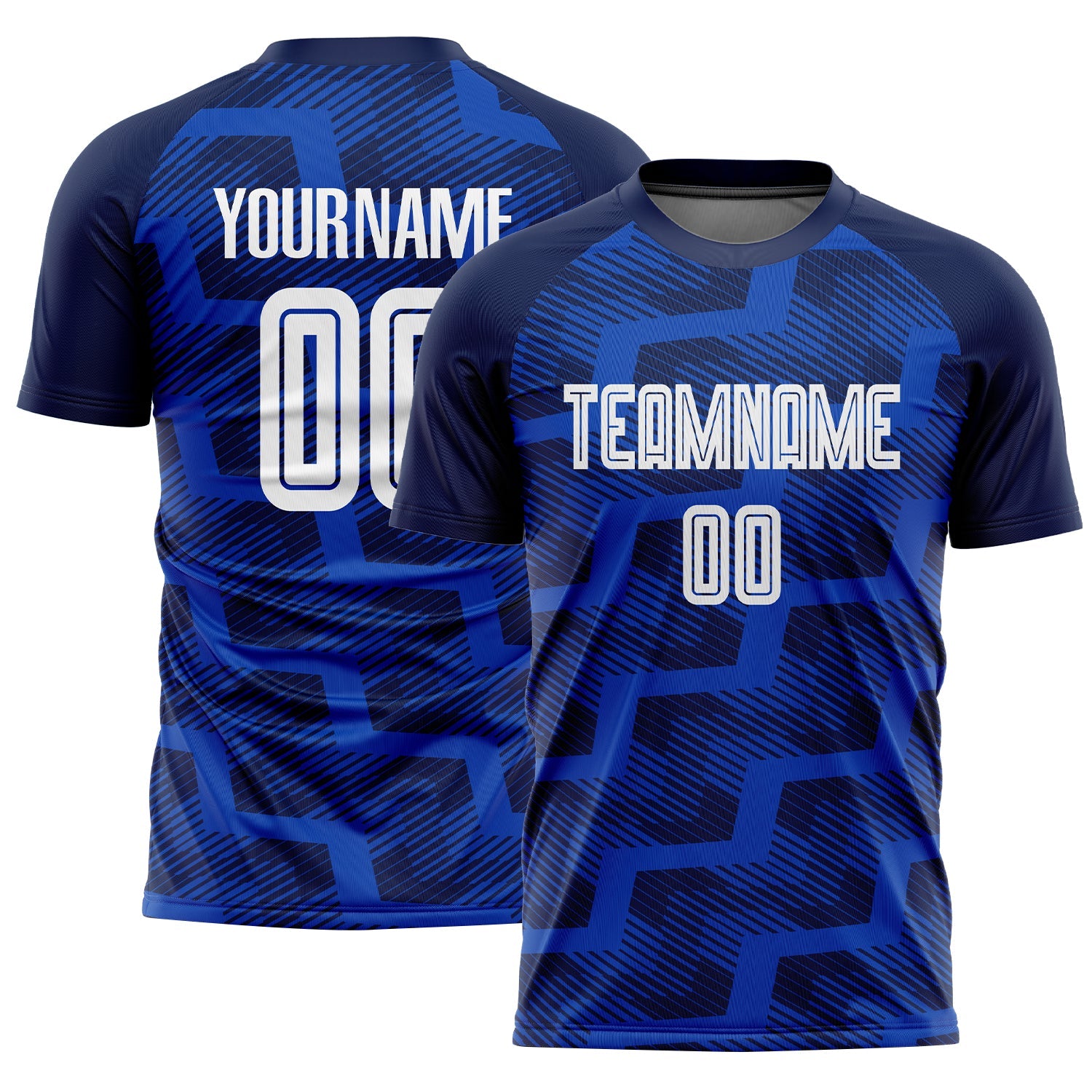 Custom Navy White-Thunder Blue Line Sublimation Soccer Uniform Jersey - Sky-Custom
