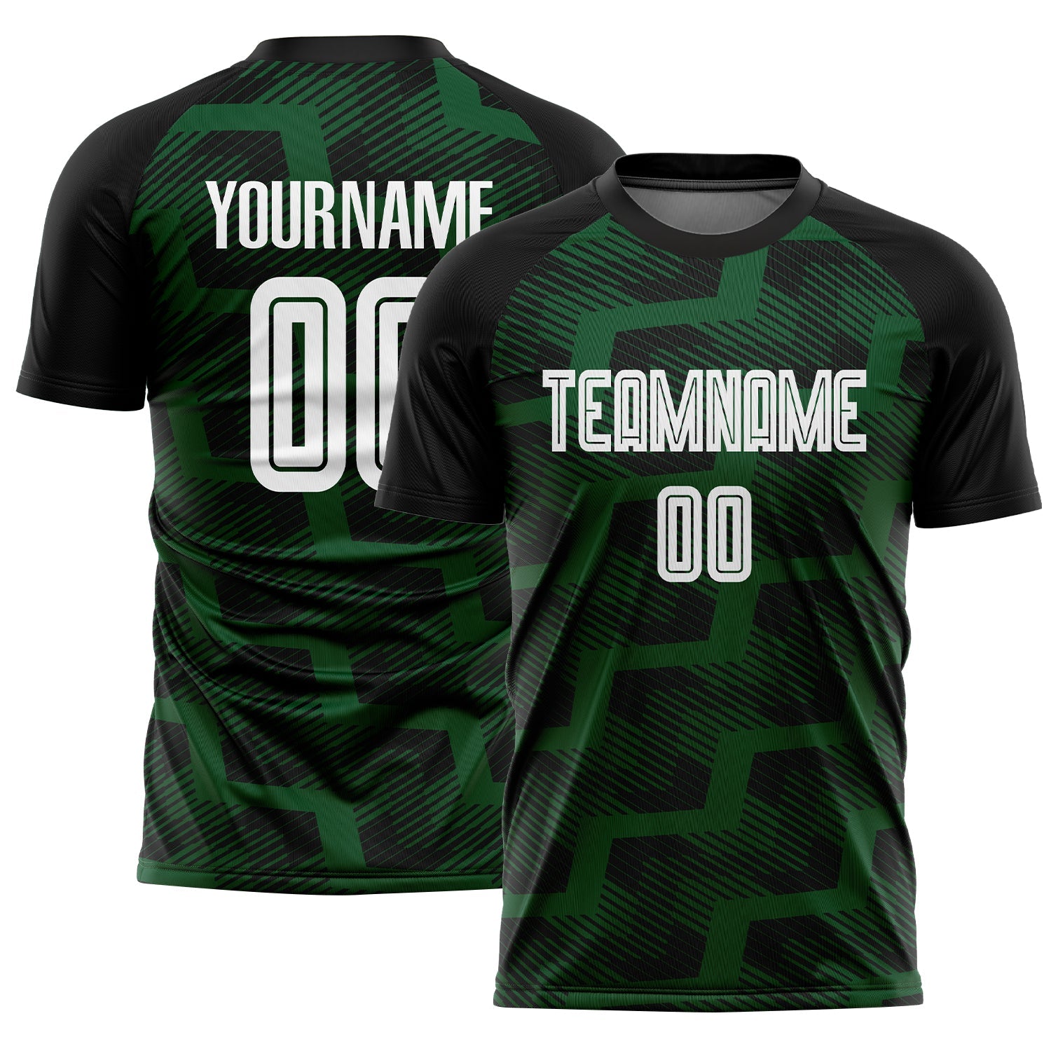 Custom Black White-Green Line Sublimation Soccer Uniform Jersey - Sky-Custom