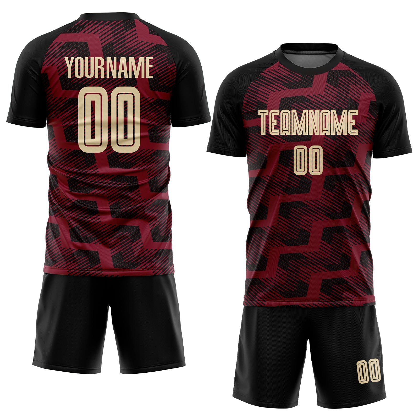 Custom Black Cream-Crimson Line Sublimation Soccer Uniform Jersey - Sky-Custom