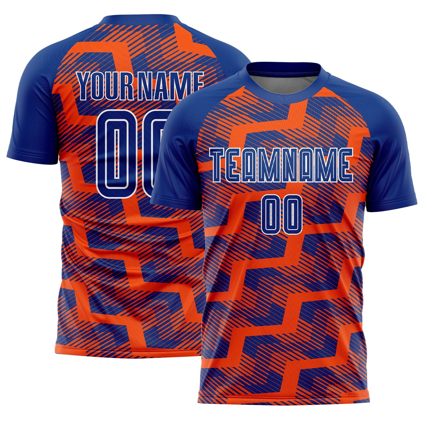 Custom Royal Orange-White Line Sublimation Soccer Uniform Jersey - Sky-Custom