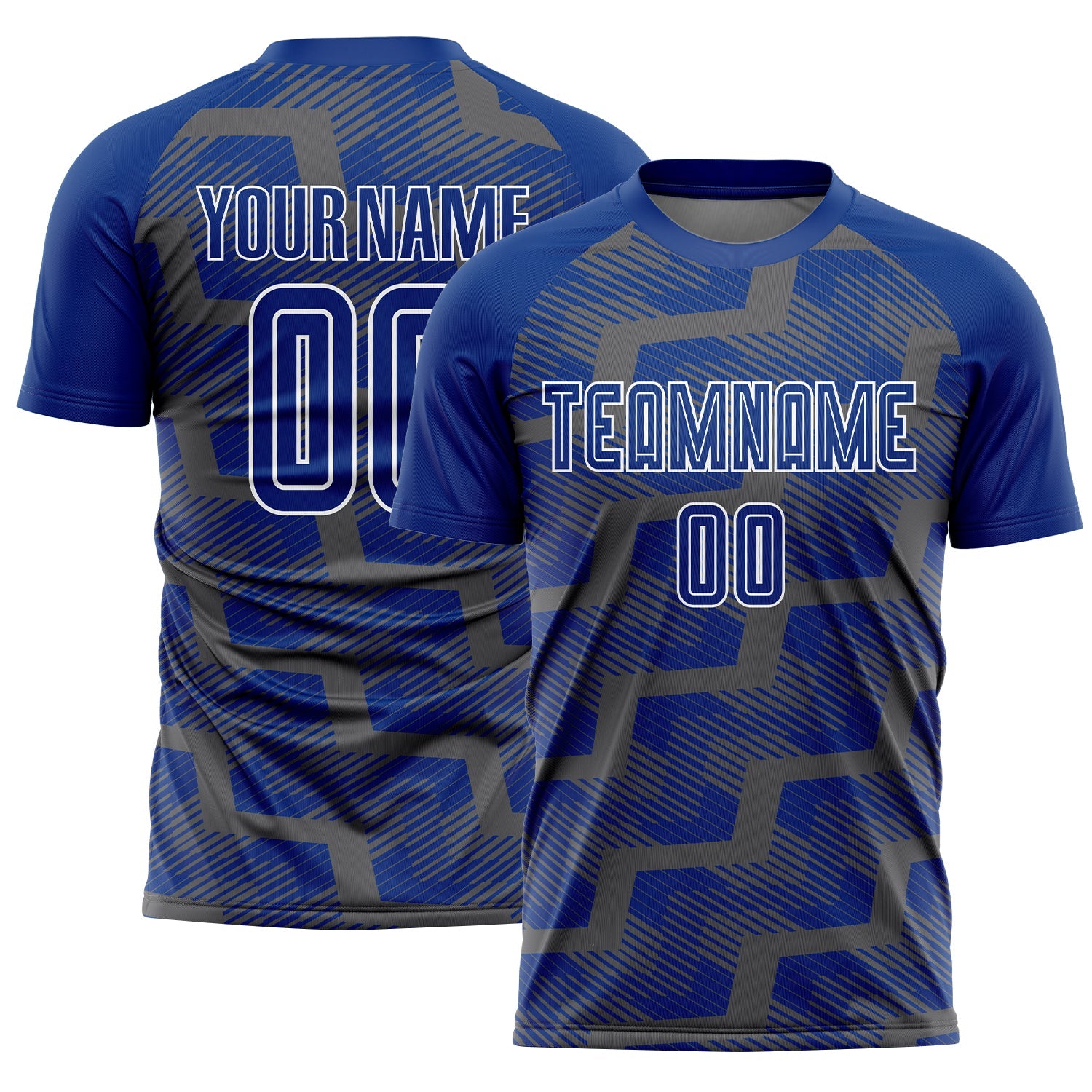 Custom Royal Steel Gray-White Line Sublimation Soccer Uniform Jersey - Sky-Custom