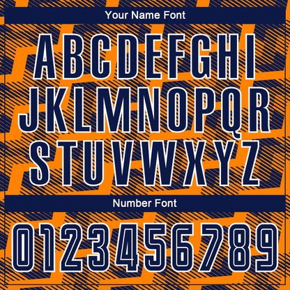 Custom Navy Bay Orange-White Line Sublimation Soccer Uniform Jersey - Sky-Custom