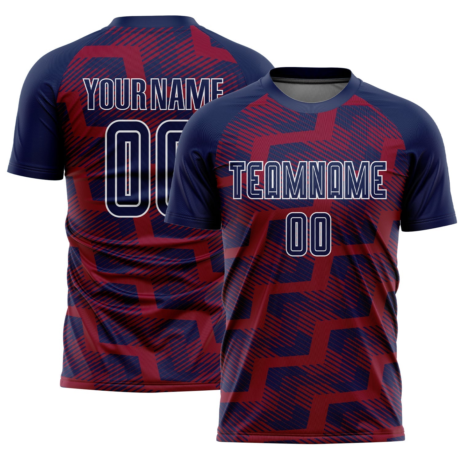 Custom Navy Crimson-White Line Sublimation Soccer Uniform Jersey - Sky-Custom