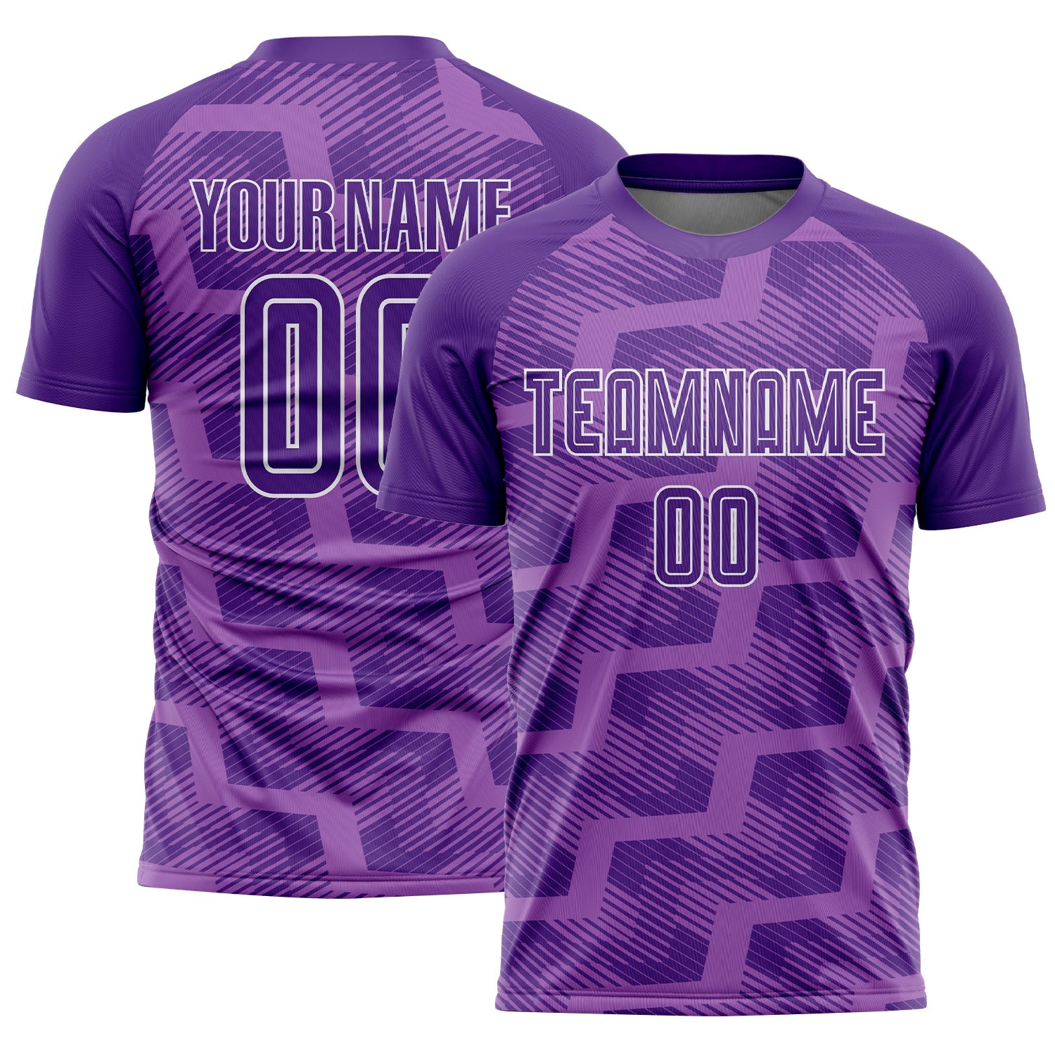 Custom Purple Medium Purple-White Line Sublimation Soccer Uniform Jersey - Sky-Custom