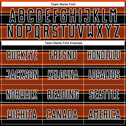 Custom Black Orange-White Geometric Shapes And Line Sublimation Soccer Uniform Jersey - Sky-Custom