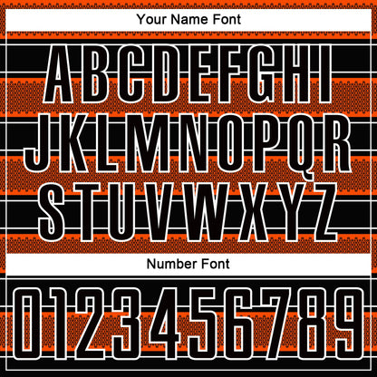 Custom Black Orange-White Geometric Shapes And Line Sublimation Soccer Uniform Jersey - Sky-Custom
