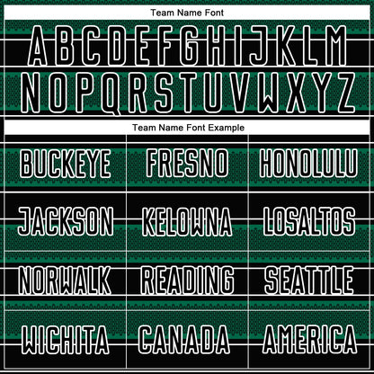 Custom Black Kelly Green-White Geometric Shapes And Line Sublimation Soccer Uniform Jersey - Sky-Custom