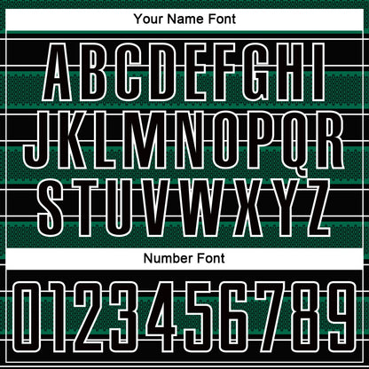 Custom Black Kelly Green-White Geometric Shapes And Line Sublimation Soccer Uniform Jersey - Sky-Custom
