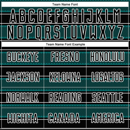 Custom Black Teal-White Geometric Shapes And Line Sublimation Soccer Uniform Jersey - Sky-Custom
