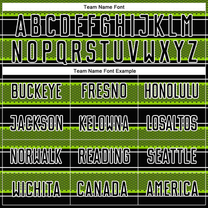 Custom Black Neon Green-White Geometric Shapes And Line Sublimation Soccer Uniform Jersey - Sky-Custom