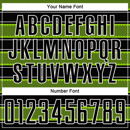 Custom Black Neon Green-White Geometric Shapes And Line Sublimation Soccer Uniform Jersey - Sky-Custom