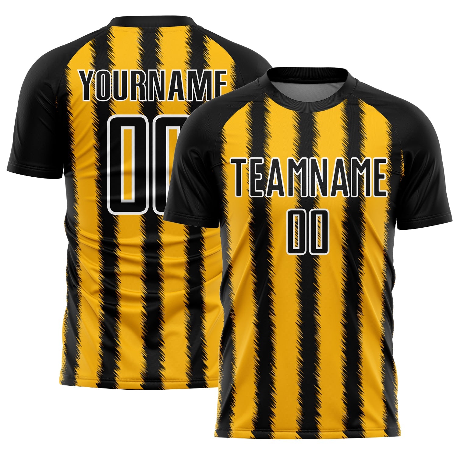 Custom Black Gold-White Line Sublimation Soccer Uniform Jersey - Sky-Custom