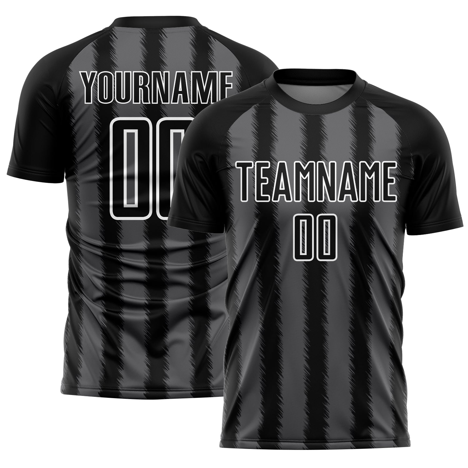 Custom Black Steel Gray-White Line Sublimation Soccer Uniform Jersey - Sky-Custom