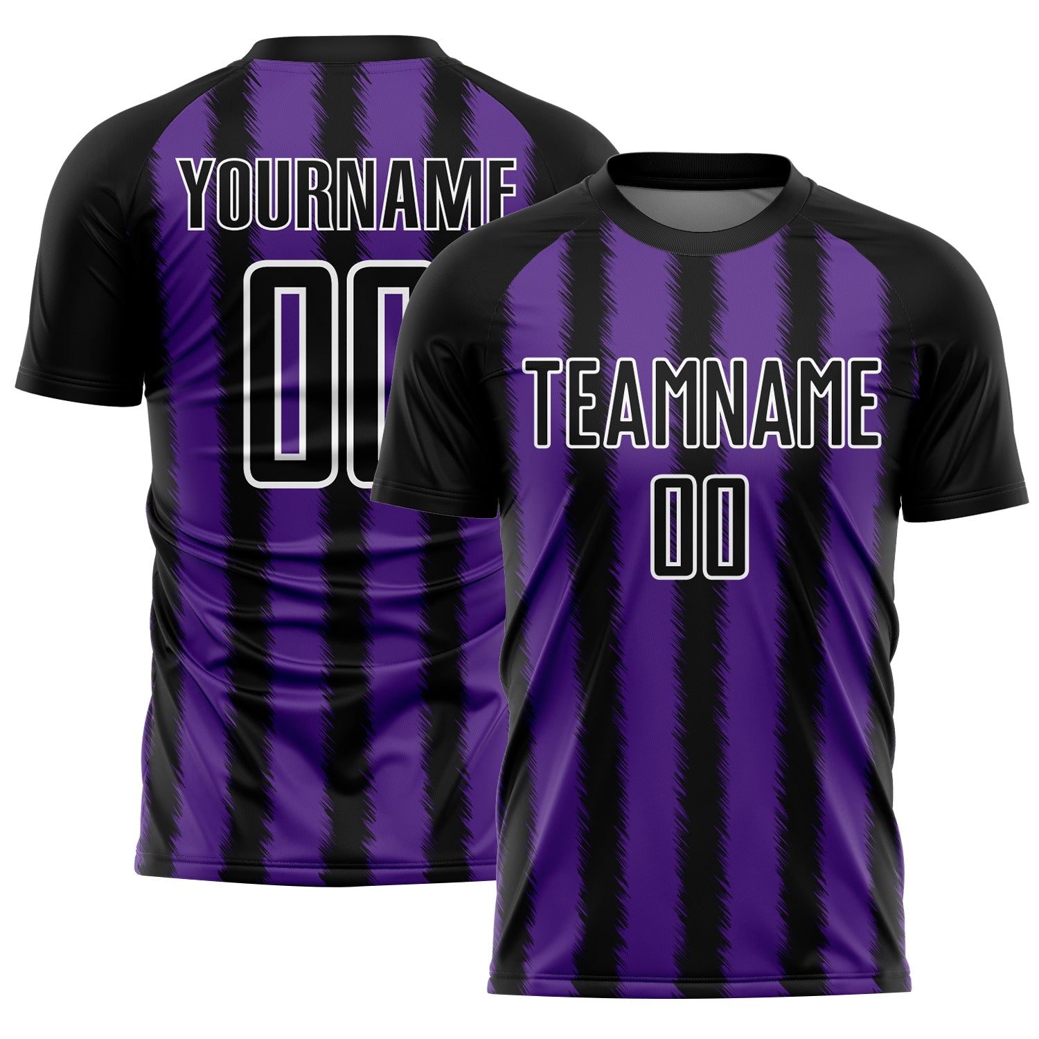 Custom Black Purple-White Line Sublimation Soccer Uniform Jersey - Sky-Custom