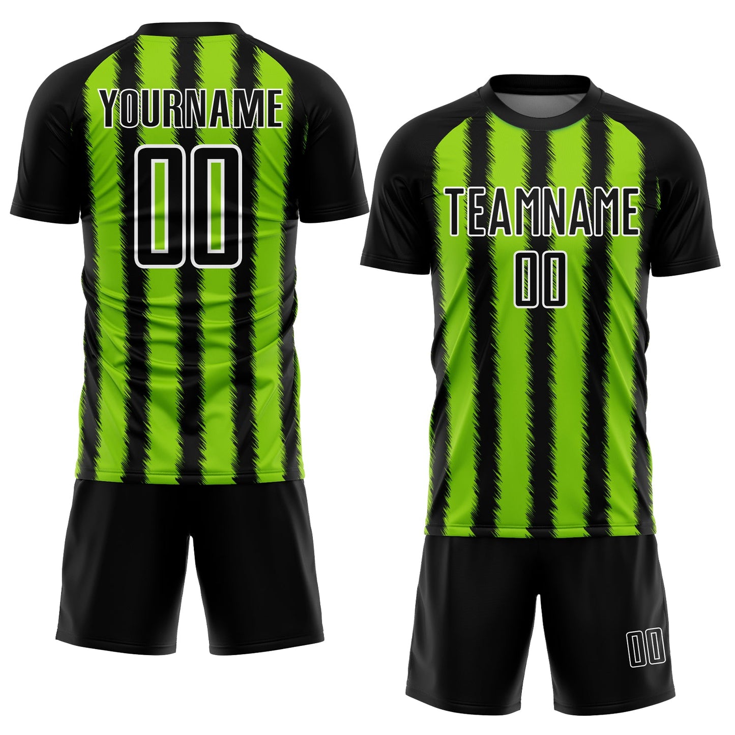 Custom Black Neon Green-White Line Sublimation Soccer Uniform Jersey - Sky-Custom